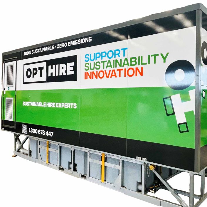 opthire employee showing to man the product