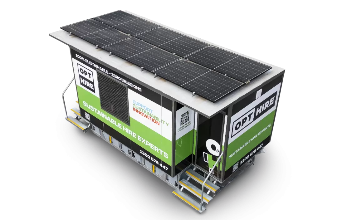 opthire employee showing to man the product