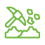 Mining icon with shovel to represent digging